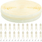DOITEM 10 Yards Nylon Coil Zipper by The Yards, #5 Bulk Zippers for DIY Sewing Craft Bags with Replacement 20PCS Sliders (Cream White, #5)