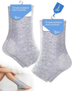 2 Pairs Bamboo Foot Sleeves Compress Ankle Socks 2026 New Keep Warm Toeless Soft Feet Calf Cold Protection Walking Boot Hose Sleeping Women Men(L)