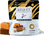 Béquet Assorted Caramels - Gourmet Individually Wrapped Candy Variety Pack - Celtic Sea Salt, Salt Chocolate, Classic Vanilla, Butterscotch, Green Apple, Salted Mocha & Salted Butterscotch - 24 oz Resealable Pouch