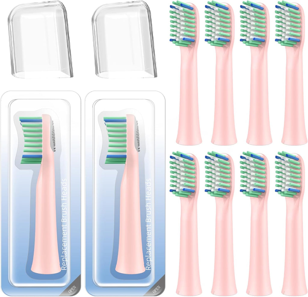 10 Pack Toothbrush Replacement Heads Compatible with Rtauys M5 Sonic Electric Toothbrush (Pink, 10 Count(Pack of 1))