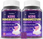 Magnesium Glycinate Gummies for Kids 4+: Sugar Free Magnesium Bisglycinate Gummy with Chamomile, L-Theanine, Lemon Balm, B6, Omega 3, Zinc - Gluten Free, Non-GMO, Vegan, Mixed Berry Flavor