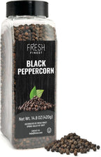 Fresh Finest Black Peppercorns 14.8oz - Premium Quality Whole Black Pepper - All-Natural, Non-GMO, Gluten-Free, Kosher - Perfect for Grinders, Cooking, and Seasoning