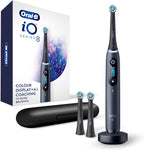 Oral-B iO Series 8 Electric Toothbrush with 2 Replacement Brush Heads and Travel Case, Rechargeable Toothbrush, Black Onyx