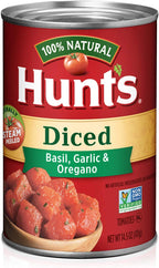 Hunt's Diced Tomatoes with Basil, Garlic & Oregano, Keto Friendly, 14.5 oz (Pack of 6)