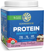 Sunwarrior - Warrior Blend, Plant Based, Raw Vegan Protein Powder with Peas & Hemp, Berry, 13.2 Ounce (Pack of 1)