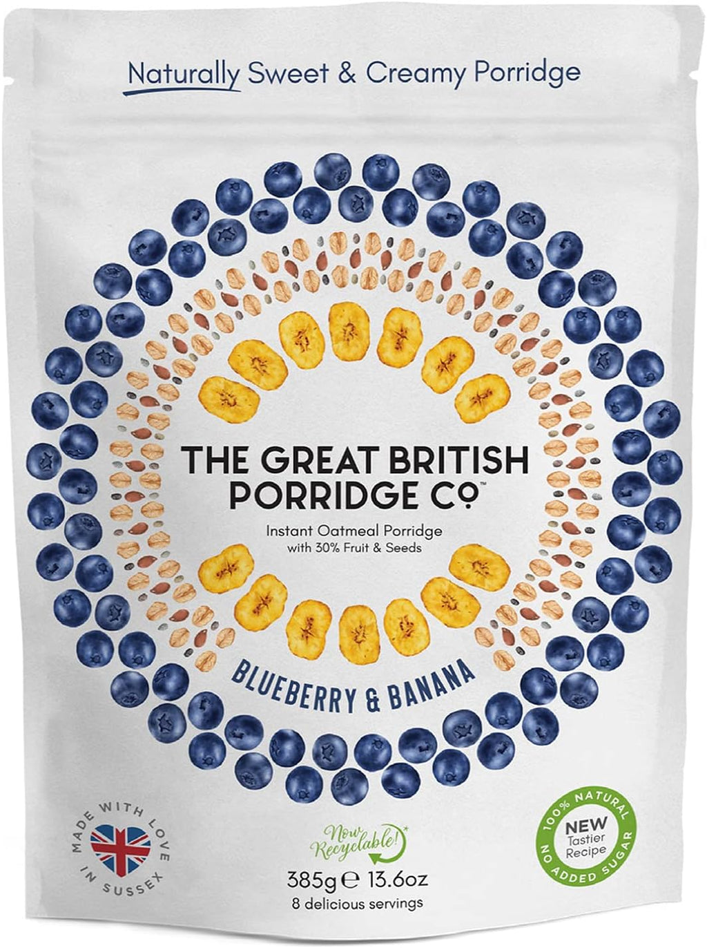 THE GREAT BRITISH PORRIDGE CO Blueberry Banana Porridge, 385 GR