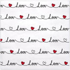WRAPAHOLIC 50Pcs Valentine's Day Paper Napkins - 3-Ply Love Heart Disposable Cocktail Paper Napkin for Wedding, Anniversary, Party Tableware Party Supplies - 5 x 5 In