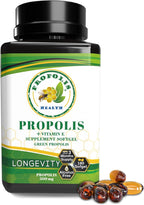 Propolis Health Propolis Capsules 1000mg-Daily with Vitamin E Per dose - Brazilian Green Propolis Extract - Immune Booster 50 Days Supply Propolis (180 Capsules)