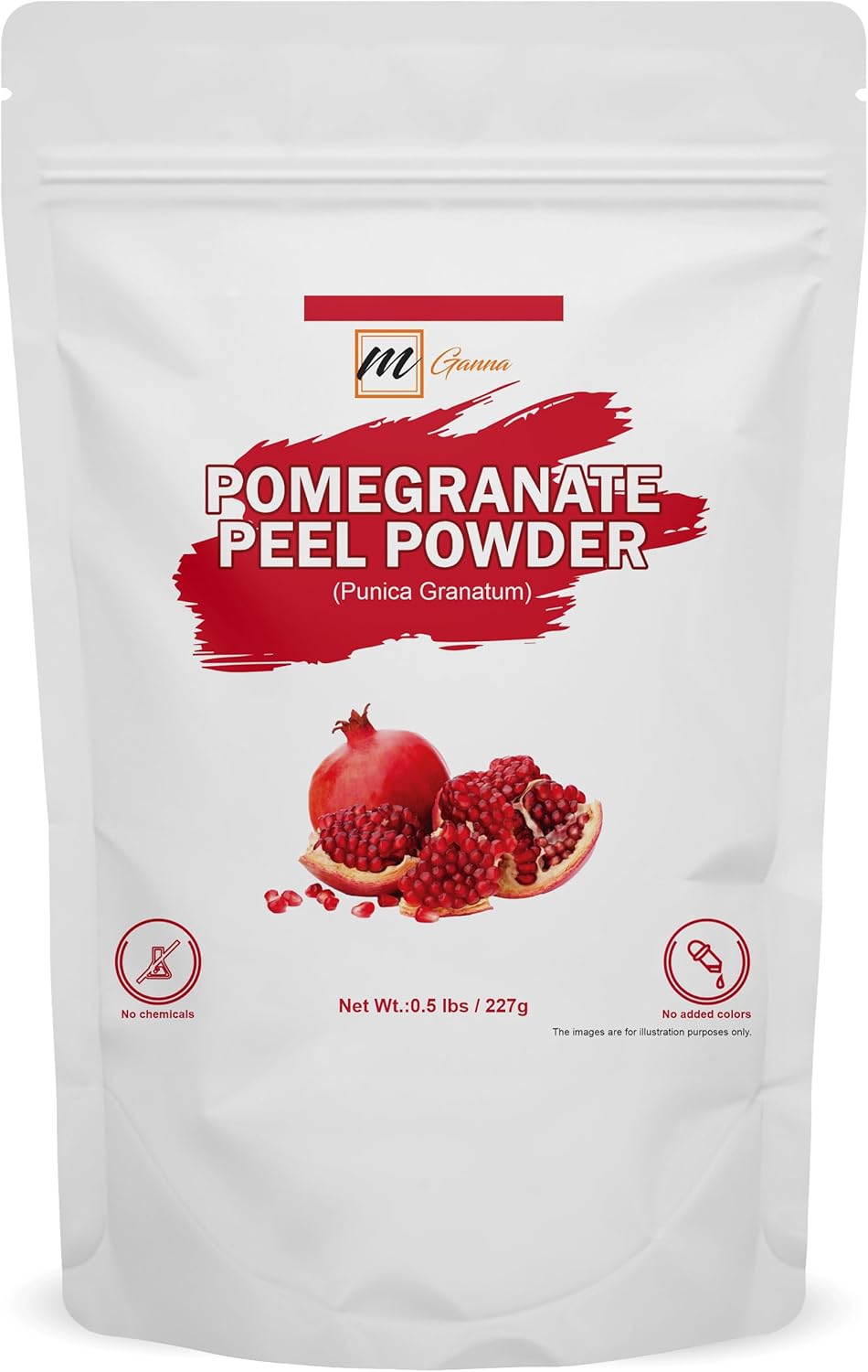 100% Natural Pomegranate Peel/Punica Grantum Powder for Skin, Hair and Health Care 0.5 LBS / 227 GMS
