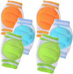 3 Pairs Baby Knee Pads for Crawling - Adjustable Breathable Waterproof Safety Protector, Elastic Knee Elbow Pads for Babies, Toddlers, Infants, Boys, Girls, Kids, Unisex (A)