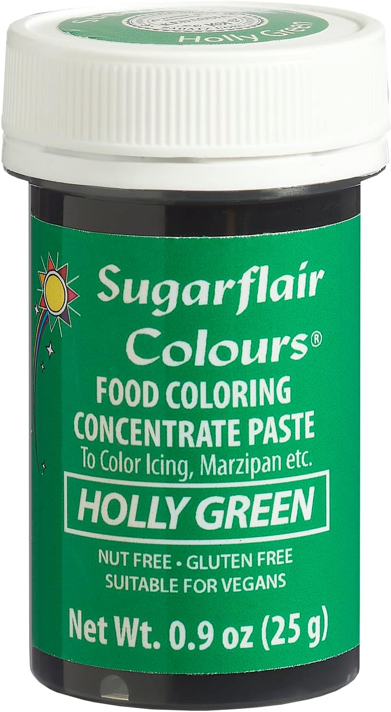 Sugarflair Food Coloring Concentrate Paste, 25 Grams Holly Green