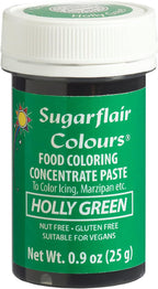Sugarflair Food Coloring Concentrate Paste, 25 Grams Holly Green