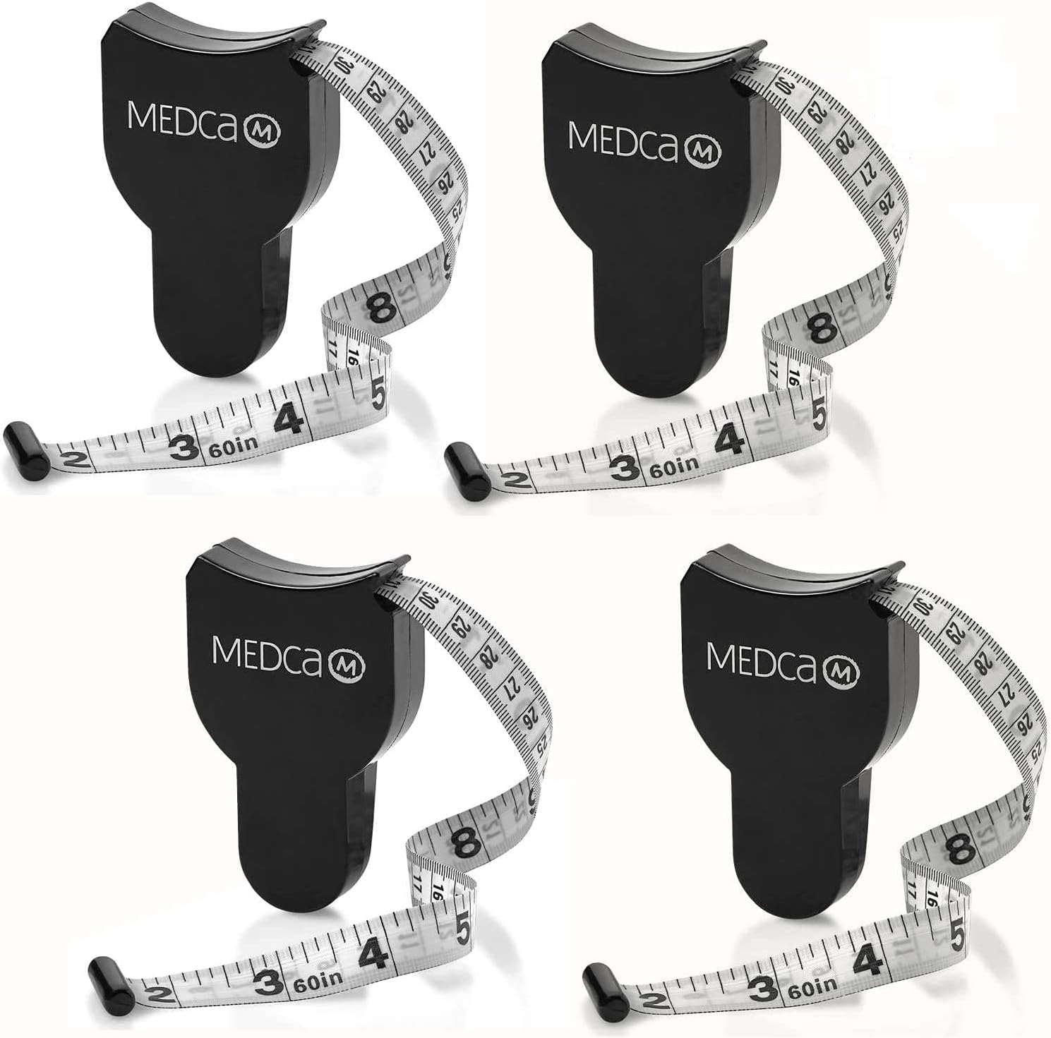 Body Tape Measure - (4 Pack) Measuring Tapes for Body and Fat Weight Monitors, (Inches & Cm) Retractable Ruler for Accurate Fat Calculator Helps Calculate Athletic Fitness Measurements
