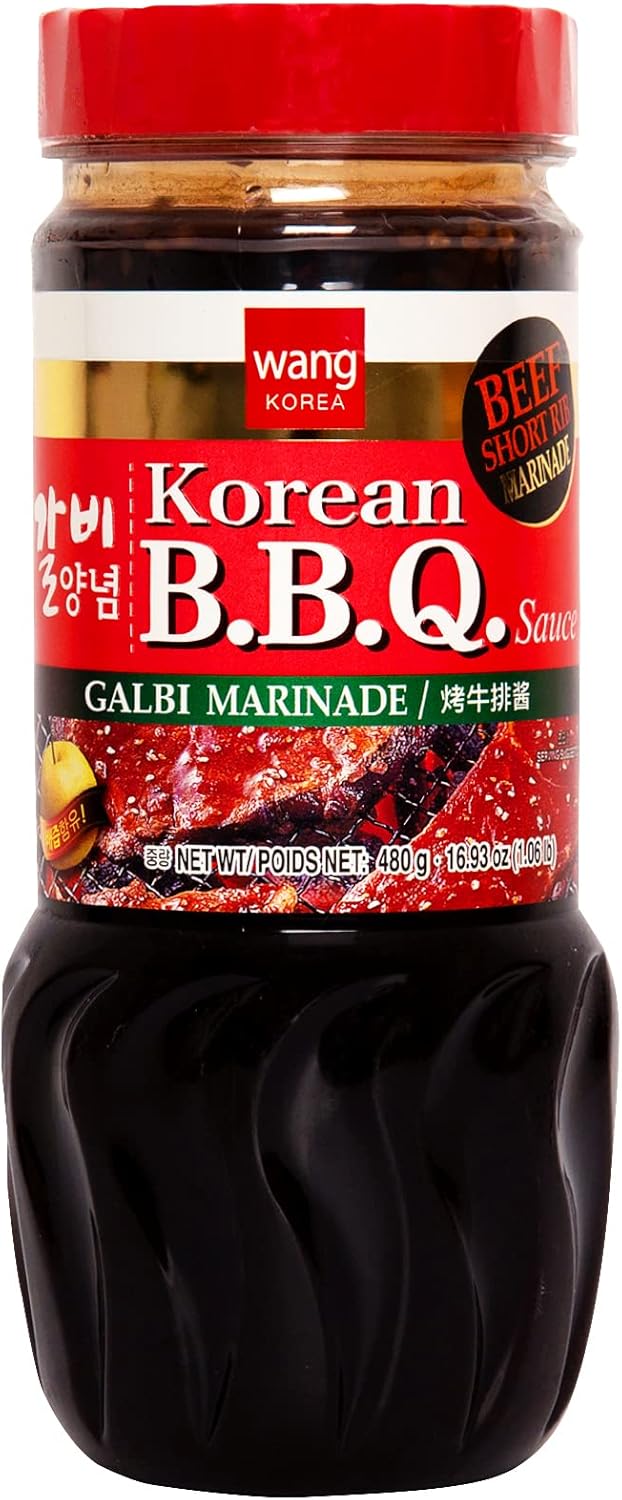 Wang Galbi Marinade - Korean BBQ Sauce for Beef Short Ribs, Sweet & Smoky Kalbi Marinade, Authentic Korean Rib Sauce, Made in Korea, No MSG - 16.93 oz Bottle
