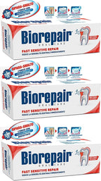 Biorepair: Fast Sensitive Repair Toothpaste with microRepair, New Formula - 2.5 Fluid Ounce (75ml) Tubes (Pack of 3) [ Italian Import ]