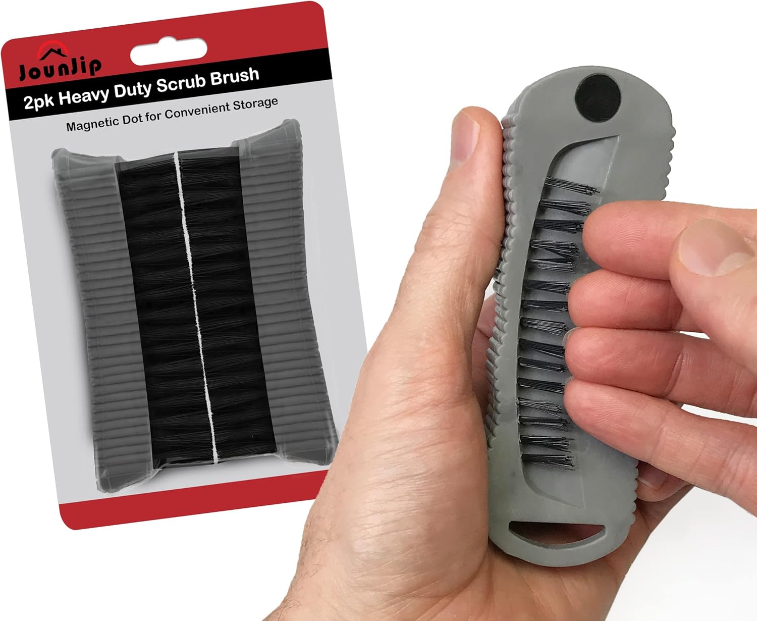 JOUNJIP 2Pack Double Sided Scrub Brush Hand Fingernail Brush for Personal Care & Hygiene, Mechanic, Gardener
