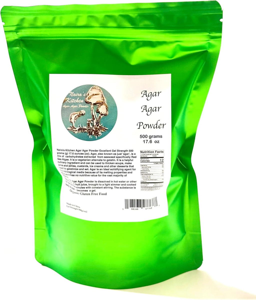 Naira's Kitchen Agar Powder Organic Vegan Red Seaweed Petri Dish Weight Loss 500 Grams, 1.10 Pound (Pack of 1)