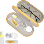 Eyeglass Case Double Sided Travel Size Cute Portable Contact Lens Box 2 in 1 Multifunction With Tool for Daily Outdoor Office