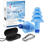 Hearprotek Airplane Earplugs for Pressure Relief, Soft Reusable Ear Protection for Air Travel, Includes Carrying Case, Essential for Adults to Alleviate Pressure and Muffle Engine Sounds (Blue)