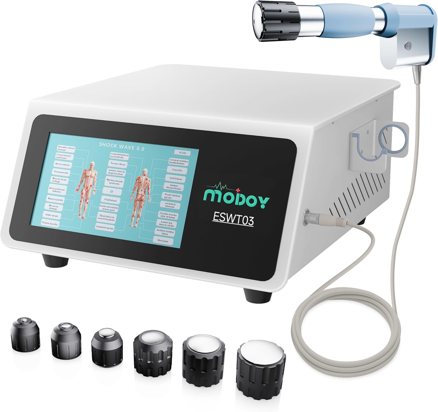 2026 Advanced Shockwave Therapy Machine, Radial Shockwave FSA or HSA Eligible, Non-Invasive Extracorporeal ESWT Shock Wave Therapy Device, Safe Use, Ideal for Home & Clinical Use(ESWT03_White)