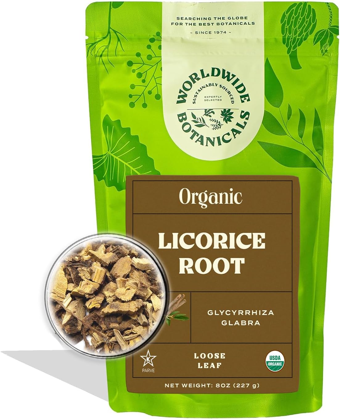 Worldwide Botanicals Organic Licorice Root – 8 oz – 100% Glycyrrhiza glabra –Palo Dulce, Regaliz – Cut & Sift, Naturally Sweet and Soothing, Harmonizing Tea – 8 ounces