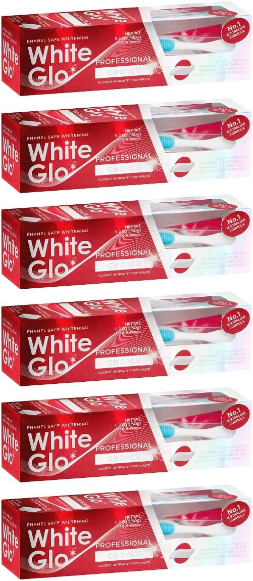 White Glo Extra Strength Whitening Toothpaste Professional Choice (100ml) - Pack of 6