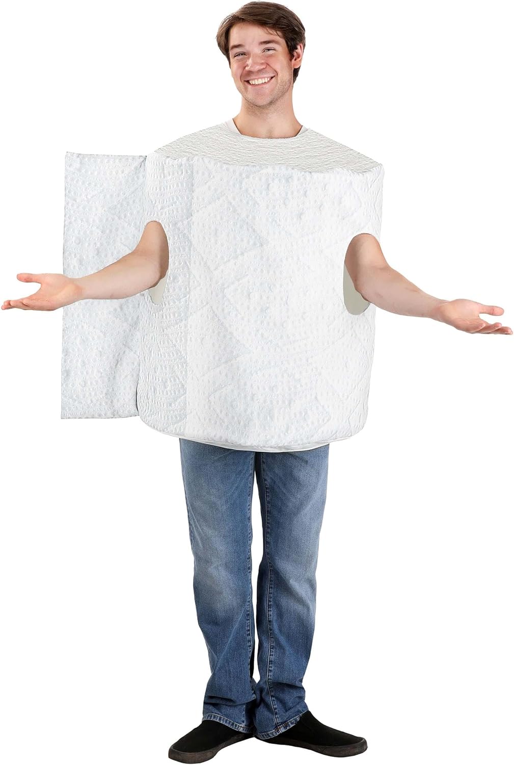 Toilet Paper Costume for Adults | Funny Polyfoam Tunic Shaped Giant Tp Roll | Perfect for Halloween Parties