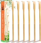 NICEMOVIC 6 Pack Wooden Bamboo Back Scratcher for Men Women Adults, Gifts for Seniors, Christmas Stocking Stuffers for Adults Men Women, 16.5 Inch Long Handle Back Scratchers Easter Basket Stuffers