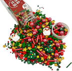 Christmas Cake Topper Sprinkles Decoration Candy Santa Claus Cupcake Dessert Cookie Sprinkle 100g/3.2oz (A)