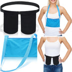 Tondiamo Adjustable Mastectomy Drain Holder Drain Pouch with Shower Bag Drainage Pouch Breast Shirts Two Pockets Mastectomy Tummy Tuck Recovery Supplies(Two Pockets,Black, Blue, Two Pockets)