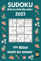Sudoku Adventskalender 2023 Leicht bis Schwer: Rätsel Adventskalender Buch für Erwachsene und Senioren mit 144 Sudokus (German Edition)