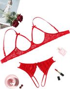 Avidlove Women's Exotic Lingerie Sets Naughty 2 Pieces Bra Panty Set Sexy Cutout Lace Lingerie