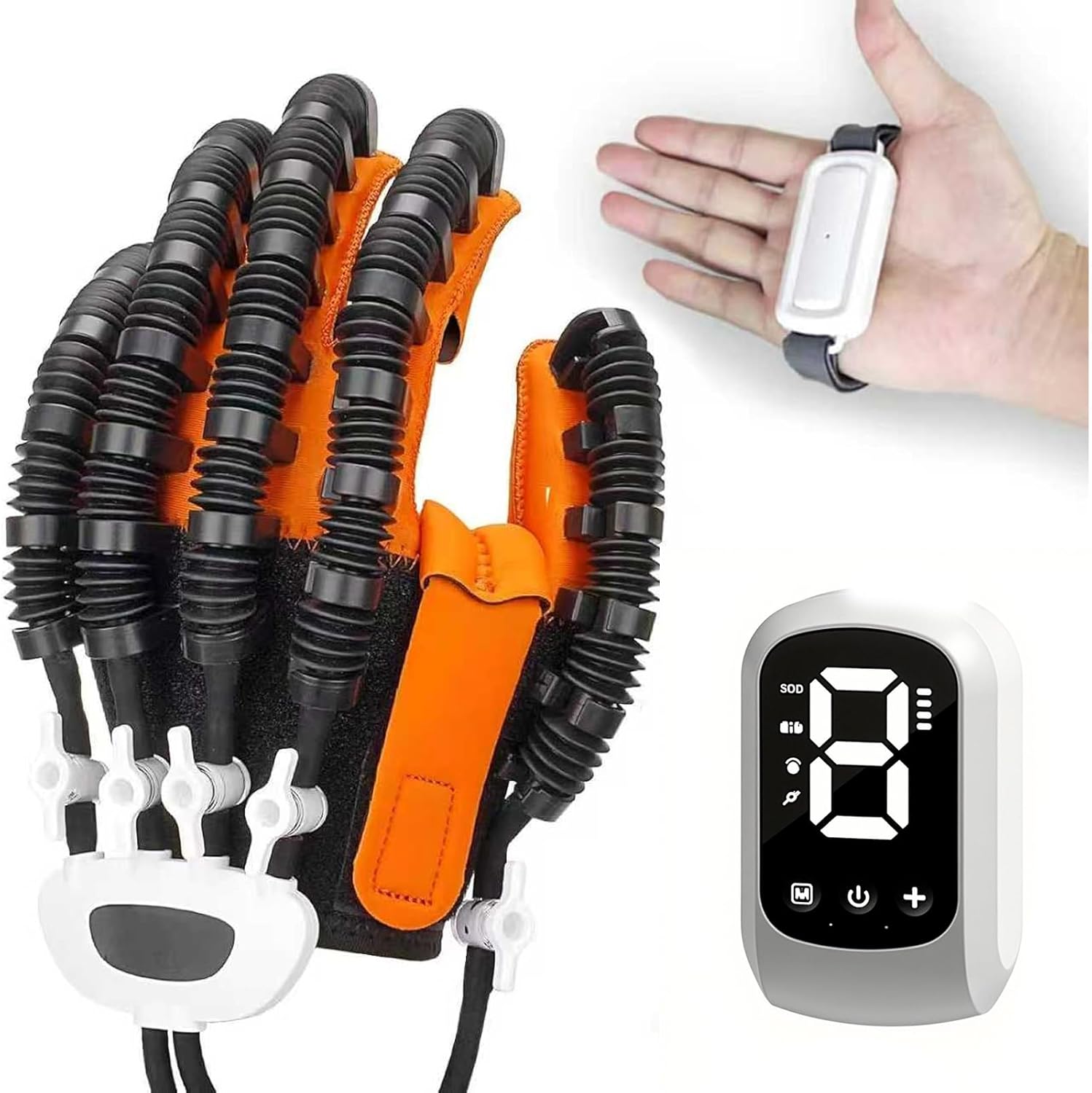 Rehabilitation Gloves, Robot Hand, Finger Rehabilitation Glove for Hand Exerciser, Trainer Robot Glove, Robotic Gloves for Stroke Hemiplegia Fingers Strength Training Device (Right, XL)