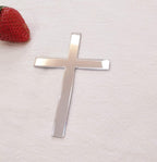 Cross Cake Decoration, Acrylic Cross Cake Charm Topper, Cake Decoration Acrylic Baptism Cross Cake Charm Religious Celebration (Silver Mirror, 6inch)