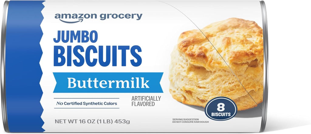 Amazon Grocery, Jumbo Buttermilk Biscuits, 16 Oz, 8 Ct (Previously Amazon Fresh, Packaging May Vary)