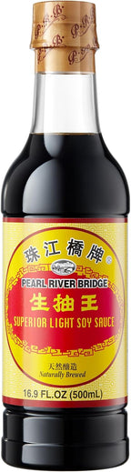 Pearl River Bridge Superior Light Soy Sauce, Plastic Bottles, 16.9 oz.