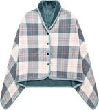 Portable Plaid Nap Blanket Soft Office Shawl Daily Breaks in Air-Conditioned Rooms (Green, 80 * 130cm)