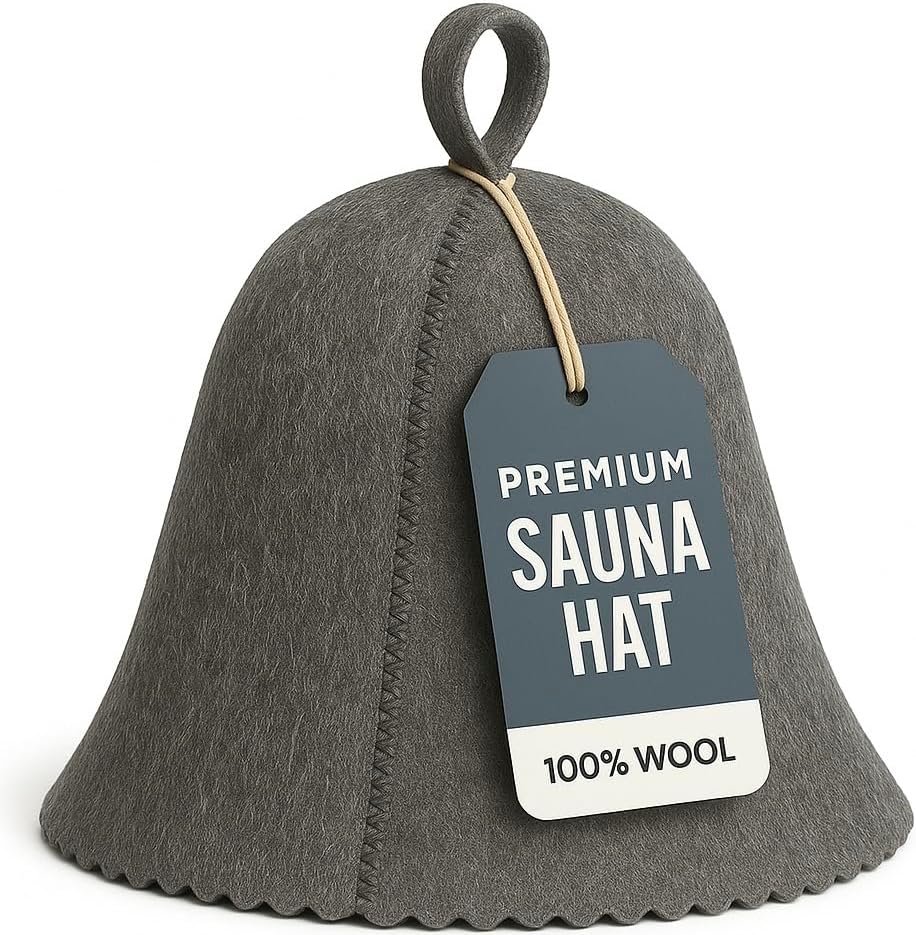 Premium Sauna Hat – 100% Natural Wool, Handmade Sauna Headwear for Men and Women – Eco-Friendly, Breathable