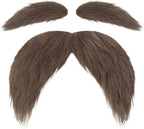 Mustache and Eyebrows Fake Beard for Adults, Self-Adhesive Cosplay Halloween Costume Accessories with Comb, Funny Party Favor