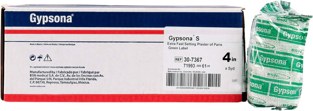 BSN Medical 30-7367 GYPSONA S Bandages and Splints, Extra Fast Setting, 4" x 5 yd. Size (Pack of 12)
