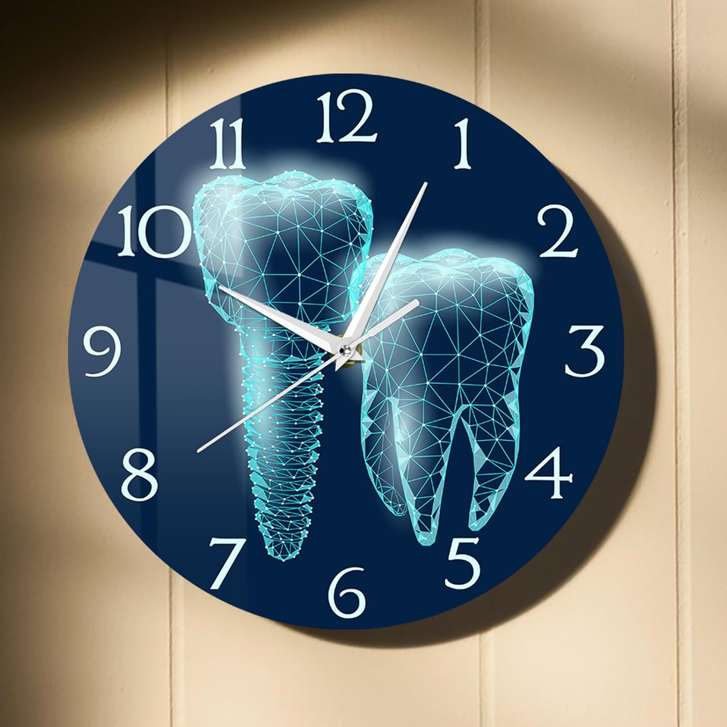 Dental Wall Clock for Office, 12 Inch Teeth Clocks Battery Silent Non Tick Tooth Art Dentist Wall Clock for Dental Office Wall Decor Dental Hygienist Dental Assistant Dentist Gifts