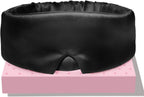LitBear 100% Mulberry Silk Sleep Mask for Women & Men, Soft and Comfortable Eye Mask for Side Sleepers, Blackout Sleeping Mask for Home, Travel, Office, or Napping (Black)