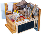 Beehive Starter Kit 8-Frame Bee Boxes and Frames Starter Kit Wax Coated Bee Hives and Supplies Starter Kit Including Beekeeping Tools Kit with Beekeeping Veil