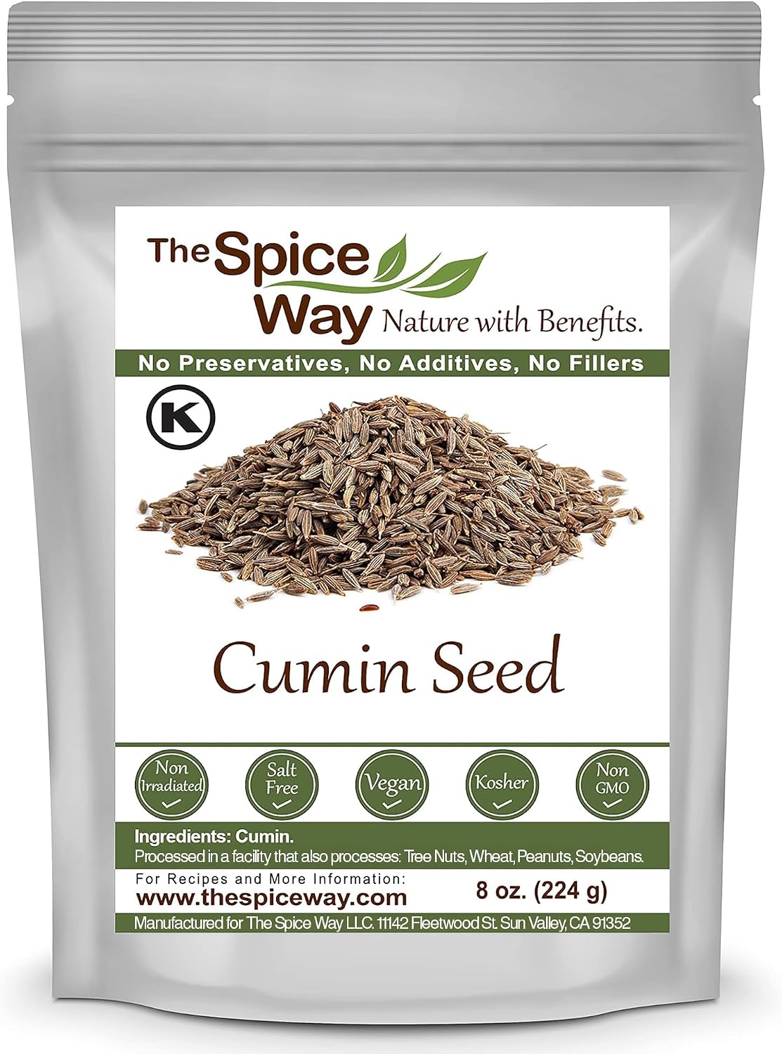 The Spice Way Cumin Seeds - whole cumin seed 8 oz resealable bag
