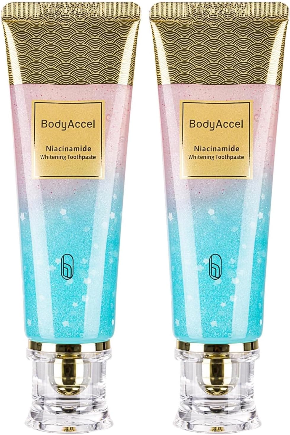 2 Pack BodyAccel Niacinamide Whitening Toothpaste, Triple Whitening Niacinamide Toothpaste, Brightens and Whitens Teeth, Natural Gentle, Fresh Breath
