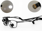 2.5X 3X 3.5X Songzi Optics Black Titanium Frame TTL Dental Surgical Loupes with Led Light Customized Wide Field of View (Magnification:3.5X, Near Pd 58mm)