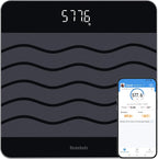 Homebuds 600lb Scale for Body Weight, Precision 0.1lb by Our Professional Factory Since 2001, Digital Weight Scale and BMI Via Smart APP, 8mm Non Slip Tempered Glass 12.4 * 12.4in, LED, Black