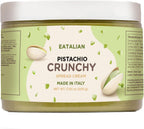EATALIAN by AMZ BETTER Spreadable Crunchy Pistachio Cream 17.63 oz/500 gr, Pistachio Cream with Grains, Protein Paste, Sweet Taste, Ideal on Bread and Excellent for Dubai Chocolate, Made in Italy