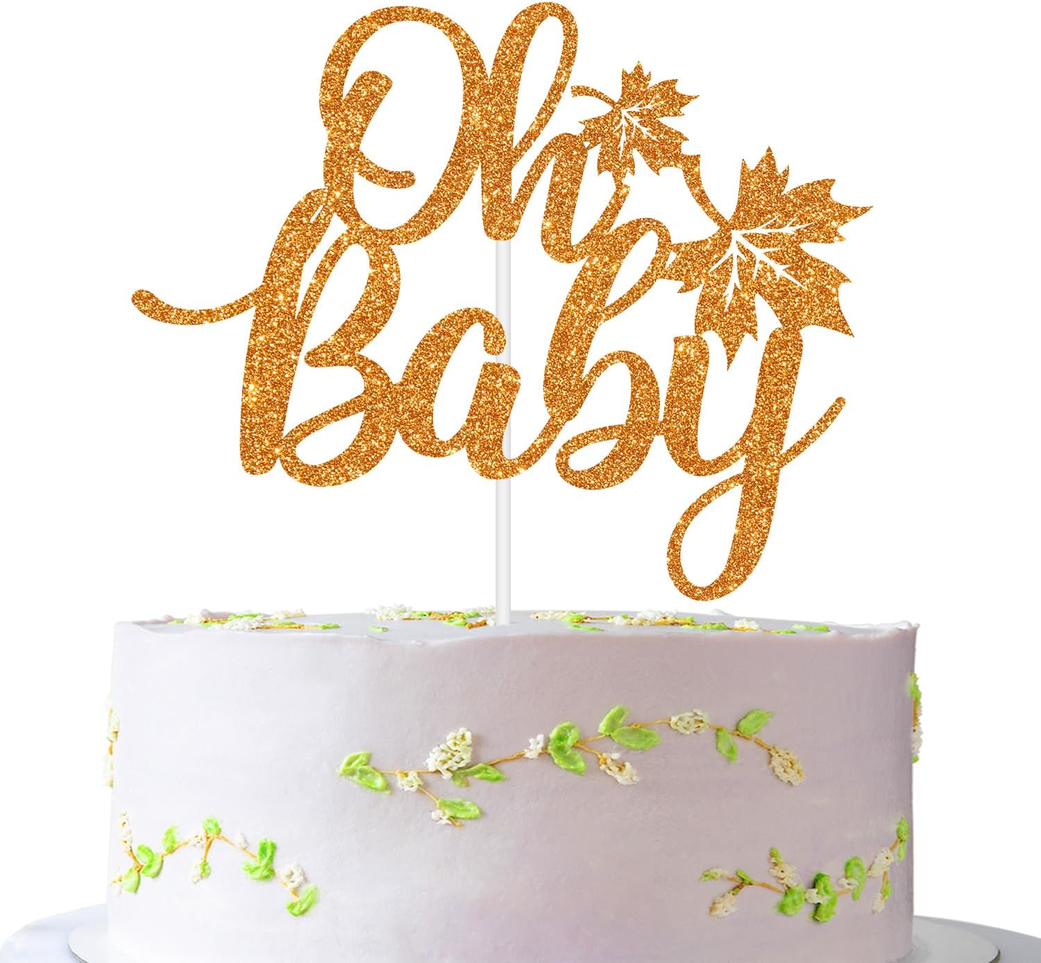 Thanksgiving Oh Baby Cake Topper, Fall Themed Welcome Baby Boy Girl Cake Decor, a Little Pumpkin is on the Way, Glittery Baby Shower Party Decorations Supplies