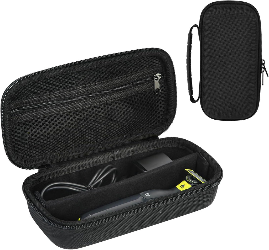 SLODE Hard Travel Case for Philips Norelco OneBlade QP2520 QP2530 QP2724 QP2834 QP2620 QP2630 QP1924 with Handle,Carrying Bag for Hybrid Electric Trimmer and Shaver (Black)